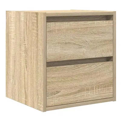 vidaXL Wall-mounted Bedside Cabinet Sonoma Oak 38x34x40 cm bedside table