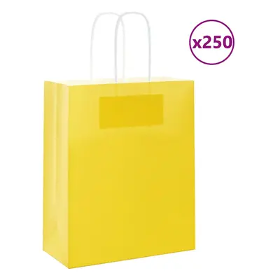 (yellow, x x cm) vidaXL Paper Bags pcs with Handles Brown 21x11x36 cm Paper Grocery Bag