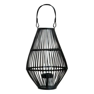 Interiors by Premier Elegant Design Black Lantern With Hoop Handle, Functional Black Tealight La