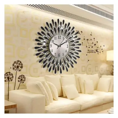 Wall Clocks Black 3d Large Diamante Beaded Crystal Jeweled Wall Clock