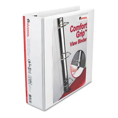 Universal Comfort Grip Deluxe Plus D-Ring View Binder 3&apos;&apos; Capacity White