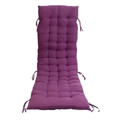 (Purple) 48x170CM Thickened Garden Rocker Upholstery Chair Cushion Foldable Double Sided Outdoor