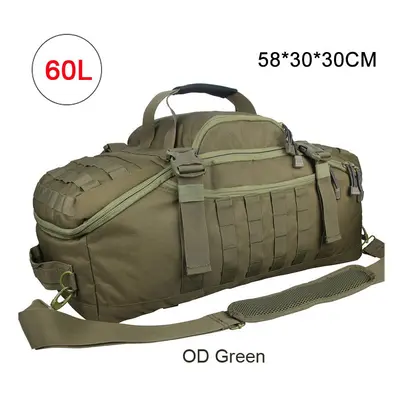 (60L OD Green) Men Army Sport Gym Bag Military Tactical Waterproof Backpack Molle Camping Backpa