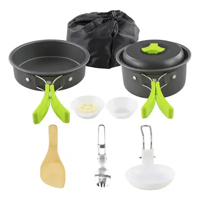 Portable Camping Tableware Cooking Set Outdoor Cookware Pan Pot Bowl Spoon Fork Utensils Ultrali