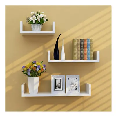 Set of U Shape Floating Shelves Storage Display Shelf Home DÃ©cor