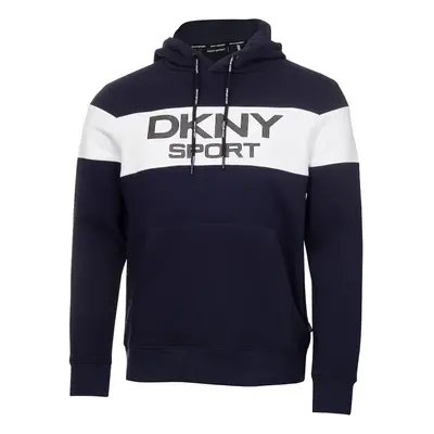 (S, Navy) DKNY Mens South Street Breathable Colour Block Hoodie Soft Hoody