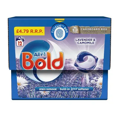 Bold All-in-1 PODS? Washing Liquid Capsules Washes, Lavender & Camomile (Case of x 12w)