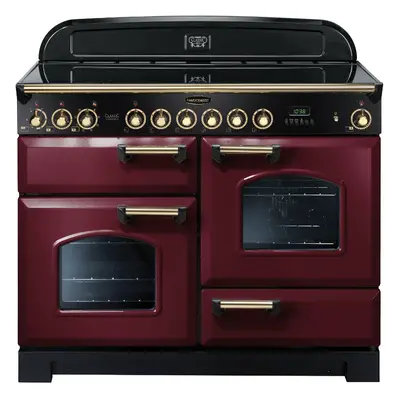 Rangemaster CDL110ECCY/B Classic Deluxe Cranberry with Brass Trim 110cm Ceramic Range Cooker - R