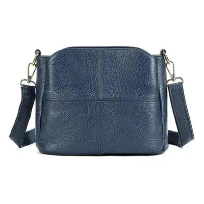 (blue) Johnature Casual Genuine Leather Women&apos;s Bag Simple Solid Color Versatile Soft Cowhi