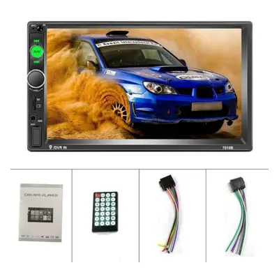 (black) Din Car Multimedia Player Audio Stereo Radio 7\ Hd Mp5 Touch Screen Digital Display Blue