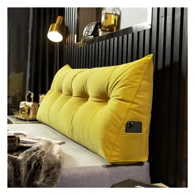 (yellow, * * 20cm) Headboard Pillow Triangle Cushion Backrest Pain Relief Sofa Waist Cushion Wed