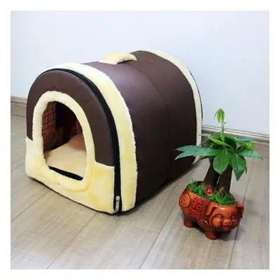 (brown, L) Pet Nest Teddy Dog Nest Cat Nest Foldable Four Seasons Universal Pet Bed For Your Pet