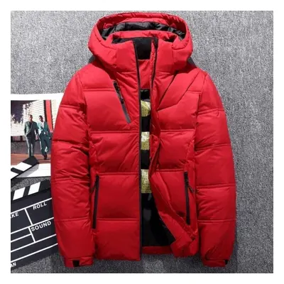 (red, L) Winter Jacket Men White Duck Down Outwear Coat Parka Warm Overcoat Veste Homme Vinter J