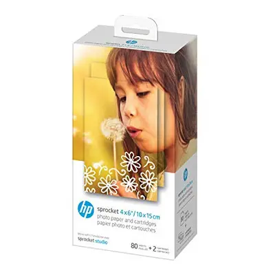 HP Sprocket Studio 4x6 Photo Paper & Cartridges (80 Sheets - Cartrid