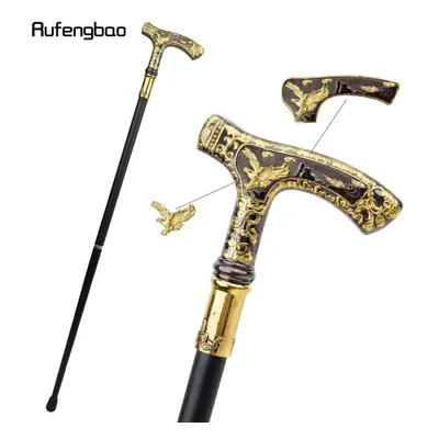 (black) Gold Black Luxury Eagle Handle Walking Cane Fashion Decorative Walking Stick Gentleman E