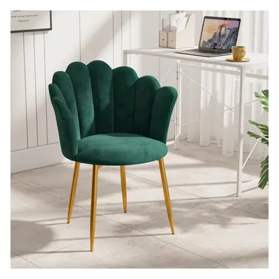 (Green) Armchair Tub Chair, Velvet Shell Chair Single Sofa Chair Accent Chair with Gold Plating 