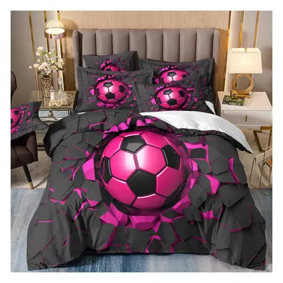 (Style 19, Single(135X200CM/2PCS)) Football Kids Bedding Single Double Duvet Cover UK