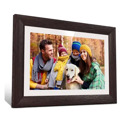 (10 Inch) 10.1 Inch WiFi Digital Photo Frame, x IPS Touchscreen Picture Frame, 16G Walnut brown,