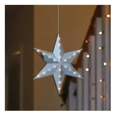 Xmas Battery LED Lights SILVER Shooting Star Bauble Outdoor Timer