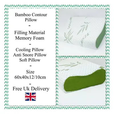 (Contour Memory Foam Pillow (Pack of 2)) Cantoor Memory Foam Anti-Allergy Orthopaedic Soft Deep 