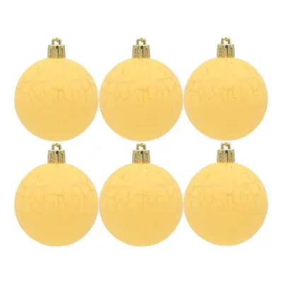 6Pcs Decoration Christmas Ball Ornament Crack Xmas Tree Hanging Holiday Party-yellow-8cm