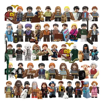 50PCS Harry Potter Pumping Fun Building Block Figures Hermione Ron Dumbledore Hogg Minifigures A