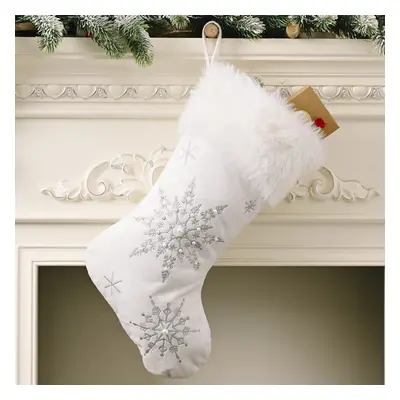 Christmas Stockings Holiday Xmas Stockings Gift Bag Candy Bag,Silver