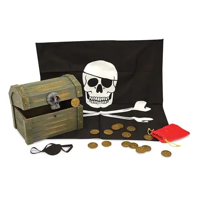 Melissa & Doug Wooden Pirate Chest Pretend Play Set