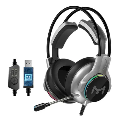 (USB Interface) Gaming Headset 7.1 Channel USB / Dual 3.5mm Wired LED Gaming Headset Bass Stereo