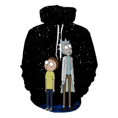 (A10, S) Rick and Morty Sweatshirt Printed Loose Hooded Couple's Dress