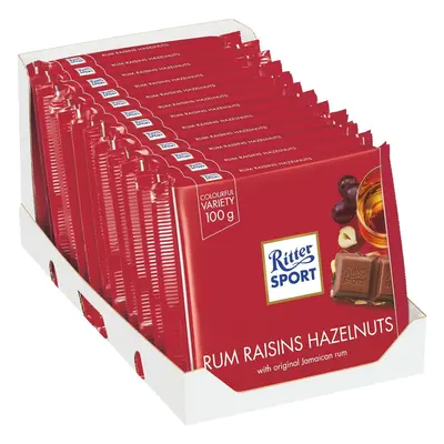 Ritter Sport Rum Raisin Nuts 100g (Pack Of 12)