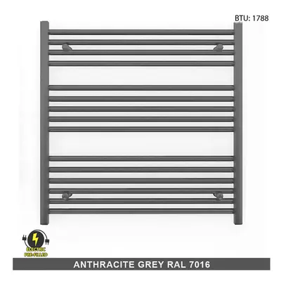 (800 x 800mm (h)) Anthracite Electric Bathroom Towel Rail Radiator