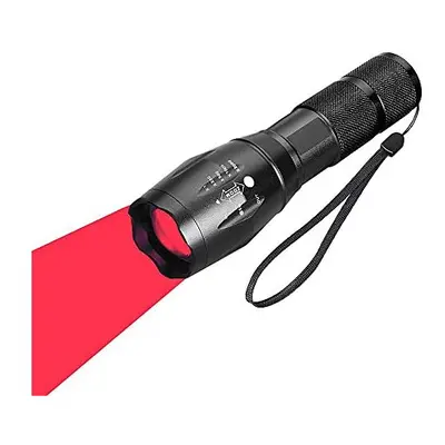 Red Light LED Torch Powerful Lumens Hunting Tactical Red Beam Signal Flashlight Zoomable Waterpr