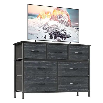 (30D x 100W x 76.7H cm (7 Drawers), Charcoal Black) Chest of Drawers for Bedroom with Drawers, F