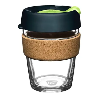 KeepCup Brew Cork - Reusable Coffee Cup Tempered Glass and Natural Cork 12oz/340ml - Deep