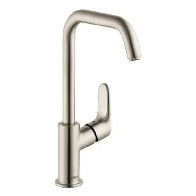 hansgrohe Focus Modern Timeless Easy Clean 1Handle 12inch Tall Bathroom Sink Faucet in Brushed N