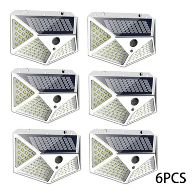 (white, 6PCS) New Solar Lights Outdoor Led/3 Modes Lighting Angle Solar Motion Sensor Outdoor Li