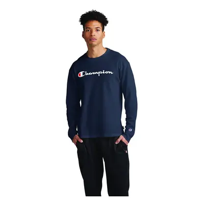 Champion Crewneck Waffle Comfortable Long Sleeve Shirts for Men Navy