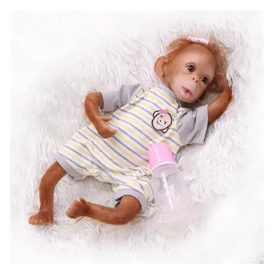 Npk 14inch 47cm Silicone Vinyl Realistic Baby Monkey Doll Lifelike Reborn Baby