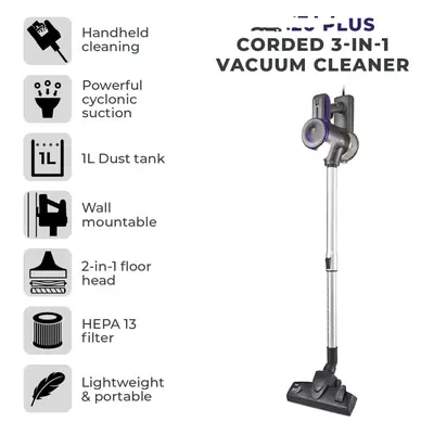 (Grey and Purple) Corded 3-in-1 Vacuum Cleaner