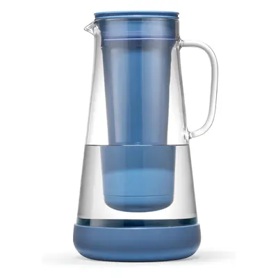 (Stormy Blue, Glass Pitcher & cup) Home Activated Carbon Ion Exchange Replacement Filters