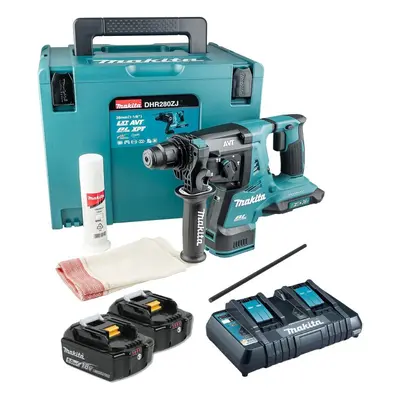 Makita DHR280PT2J 36v / 2x 18v LXT Twin SDS Brushless Hammer Drill AVT 2x 5.0ah