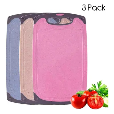 Cutting Boards, Plastic Cutting Board, Set Of Colorful Cutting Boards with Non-slip Feet And Jui