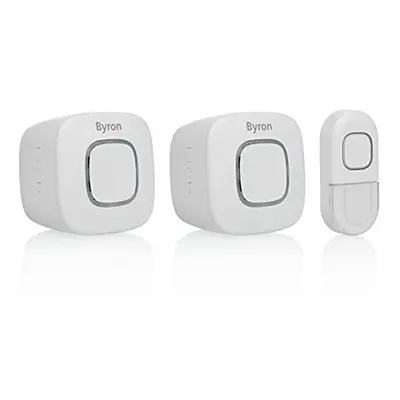 Byron DBY-2472UK Wireless Portable Doorbell Set, Smart Control, 200m Range, Melodies, Volume Con