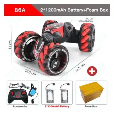 (2 battery, Red) 4wd Rc Radio Gesture Induction Remote Control Car