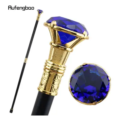 (navy blue) Purple Diamond Type Golden Walking Cane Fashion Decorative Walking Stick Gentleman E