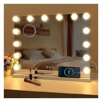 Hollywood Mirror Usb Makeup With Lights Lighted Bulbs Lighting Modes Tabletop Wall Mounted Cosm(