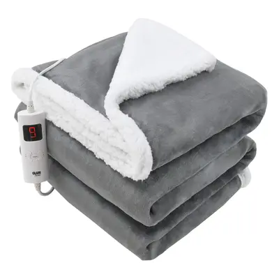 (Dark Grey Reversible) Fleece Heated Electric Throw Blanket Colours