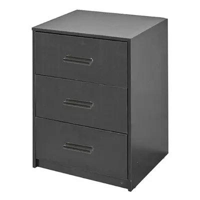 (Black Carcass with Black Drawers) Tier Wooden Bedside Nightstand Cabinet Table