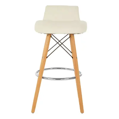 Premier Housewares Stockholm White Leather Effect Seat Bar Stool